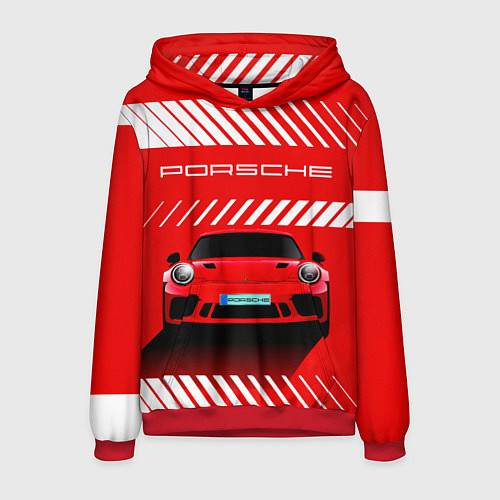 Мужская толстовка PORSCHE ПОРШЕ RED STYLE / 3D-Красный – фото 1