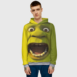 Толстовка-худи мужская Shrek is Yelling, цвет: 3D-меланж — фото 2