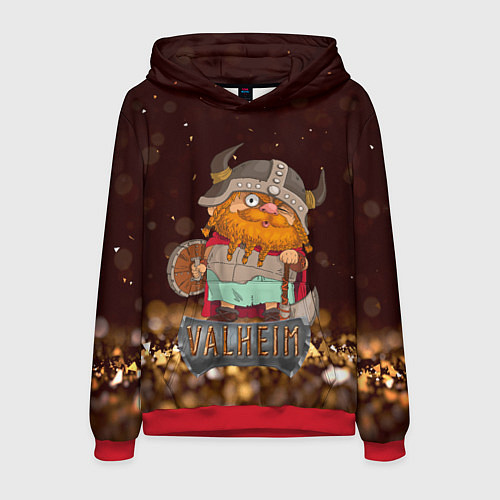 Мужская толстовка Valheim мультяшный викинг / 3D-Красный – фото 1