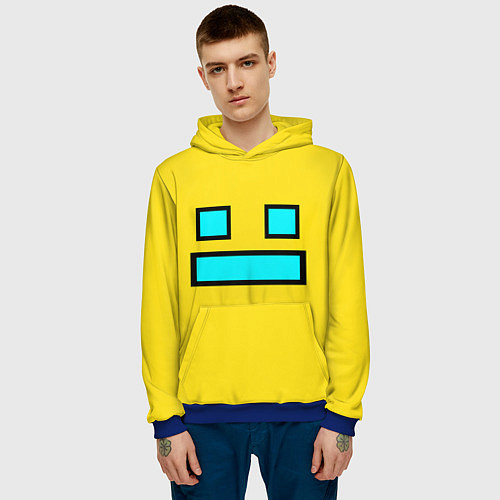 Мужская толстовка Geometry Dash: Smile / 3D-Синий – фото 3