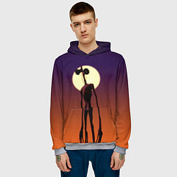 Толстовка-худи мужская Сиреноголовый Хоррор Закат, цвет: 3D-меланж — фото 2