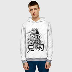 Толстовка-худи мужская Иноске Хашибира Kimetsu no Yaiba, цвет: 3D-меланж — фото 2