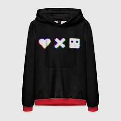 Толстовка-худи мужская Love Death and Robots Glitch, цвет: 3D-красный