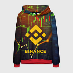 Толстовка-худи мужская BINANCE БИНАНС БАНАН, цвет: 3D-красный