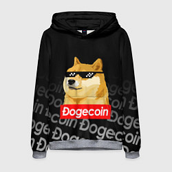 Толстовка-худи мужская DOGECOIN DOGE ДОГИКОИН, цвет: 3D-меланж