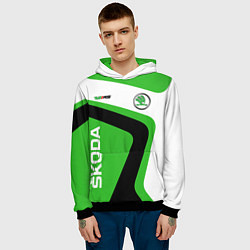 Толстовка-худи мужская Skoda, цвет: 3D-черный — фото 2
