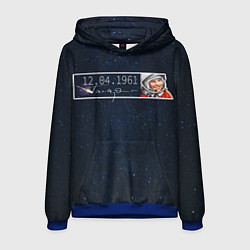 Толстовка-худи мужская Гагарин автограф, цвет: 3D-синий