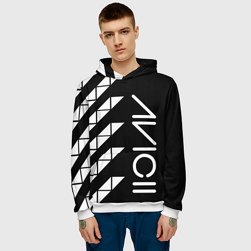 Мужская толстовка AVICII ГЕОМЕТРИЯ / 3D-Белый – фото 3