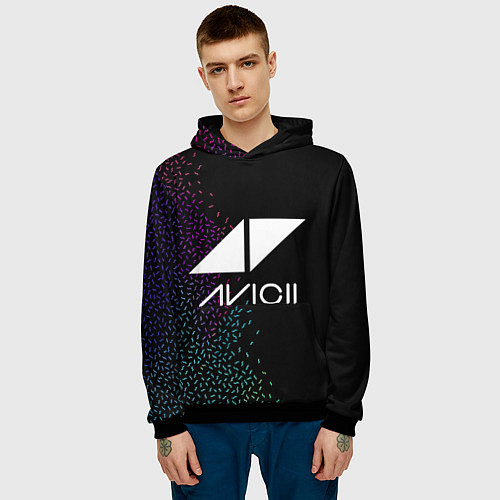 Мужская толстовка AVICII RAIBOW STYLE / 3D-Черный – фото 3