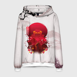 Толстовка-худи мужская Кенджиро Ренгоку Kimetsu no Yaiba, цвет: 3D-белый