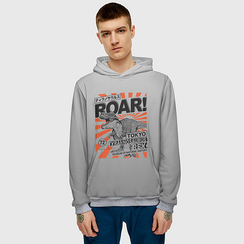 Мужская толстовка ROAR Tokyo T-rex / 3D-Меланж – фото 3