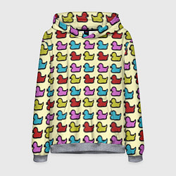 Толстовка-худи мужская Утиный фон Утки Ducks, цвет: 3D-меланж