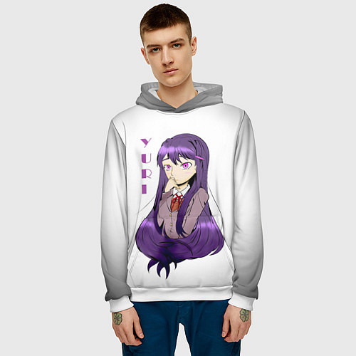 Мужская толстовка Doki Doki YURI / 3D-Белый – фото 3
