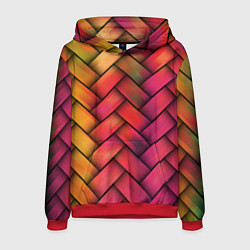 Толстовка-худи мужская Colorful weave, цвет: 3D-красный