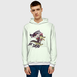 Толстовка-худи мужская Крокодил панк, цвет: 3D-белый — фото 2
