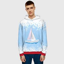Толстовка-худи мужская ОДИНОКАЯ ЛОДКА SAILBOAT Z, цвет: 3D-красный — фото 2