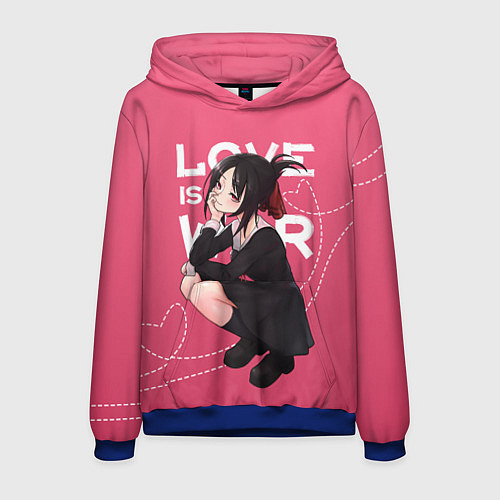 Мужская толстовка Love is war / 3D-Синий – фото 1