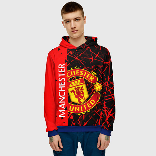 Мужская толстовка МАНЧЕСТЕР MANCHESTER UNITED / 3D-Синий – фото 3