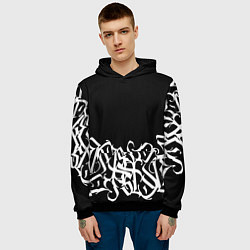 Толстовка-худи мужская КАЛЛИГРАФИЯ CALLIGRAPHY, цвет: 3D-черный — фото 2