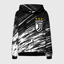 Толстовка-худи мужская JUVENTUS ЮВЕНТУС БРЫЗГИ, цвет: 3D-черный