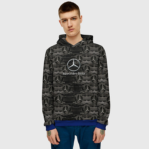 Мужская толстовка Mercedes-Benz / 3D-Синий – фото 3