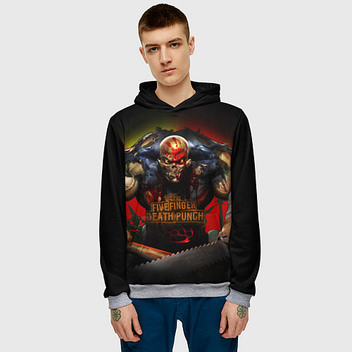 Мужская толстовка Five Finger Death Punch Skull / 3D-Меланж – фото 3