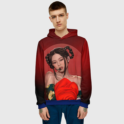 Мужская толстовка Дженни BLACKPINK / 3D-Синий – фото 3