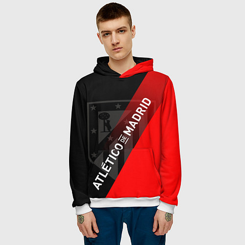 Мужская толстовка АТЛЕТИКО МАДРИД ATLETICO / 3D-Белый – фото 3