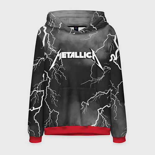 Мужская толстовка METALLICA РАЗРЯД МОЛНИИ / 3D-Красный – фото 1