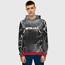 Толстовка-худи мужская METALLICA РАЗРЯД МОЛНИИ, цвет: 3D-красный — фото 2