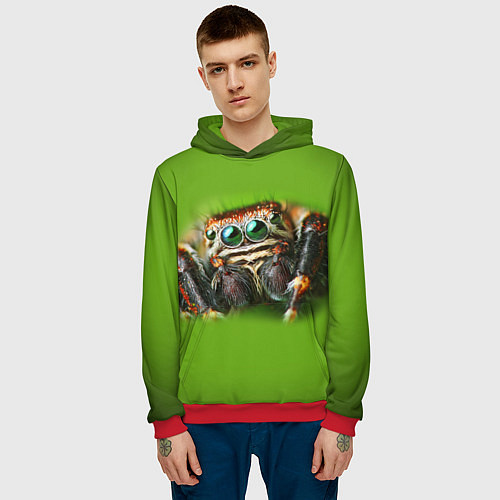 Мужская толстовка ПАУК ВБЛИЗИ / 3D-Красный – фото 3