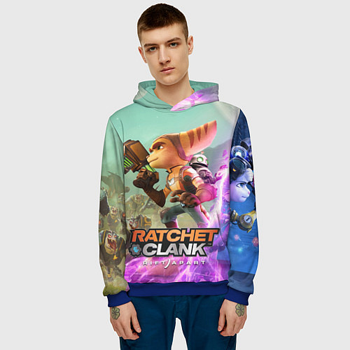 Мужская толстовка Ratchet & Clank: Rift Apart / 3D-Синий – фото 3