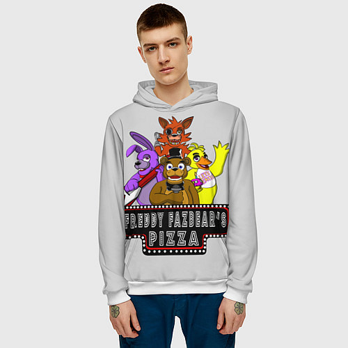 Мужская толстовка Freddy Fazbear’s FHAF / 3D-Белый – фото 3