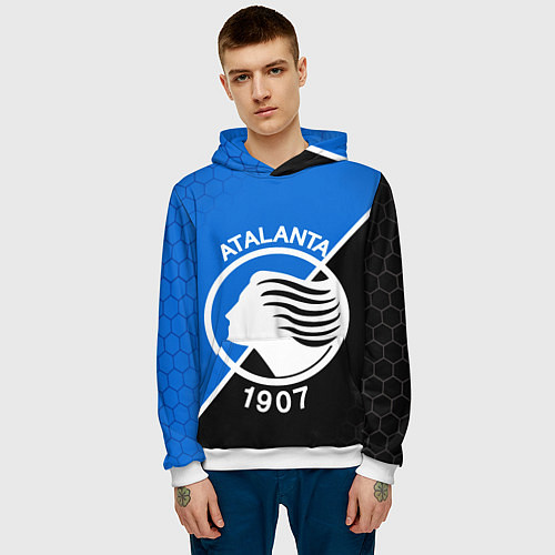 Мужская толстовка FC ATALANTA ФК АТАЛАНТА / 3D-Белый – фото 3