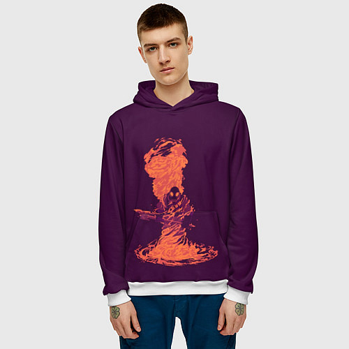 Мужская толстовка Pyro in fire / 3D-Белый – фото 3