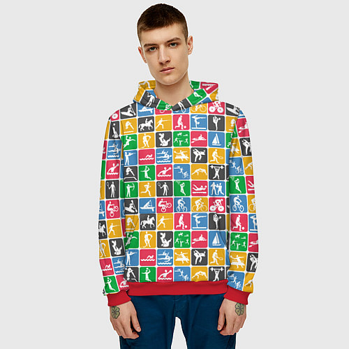Мужская толстовка СПОРТ / 3D-Красный – фото 3
