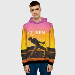 Толстовка-худи мужская Queen Freddie Mercury Z, цвет: 3D-черный — фото 2