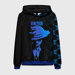 Толстовка-худи мужская Манки Д Луффи One Piece, цвет: 3D-синий