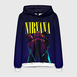 Толстовка-худи мужская Nirvana Neon, цвет: 3D-белый