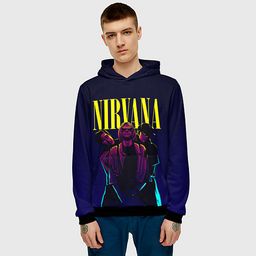 Мужская толстовка Nirvana Neon / 3D-Черный – фото 3