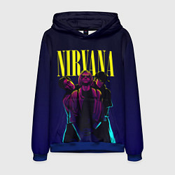 Толстовка-худи мужская Nirvana Neon, цвет: 3D-синий