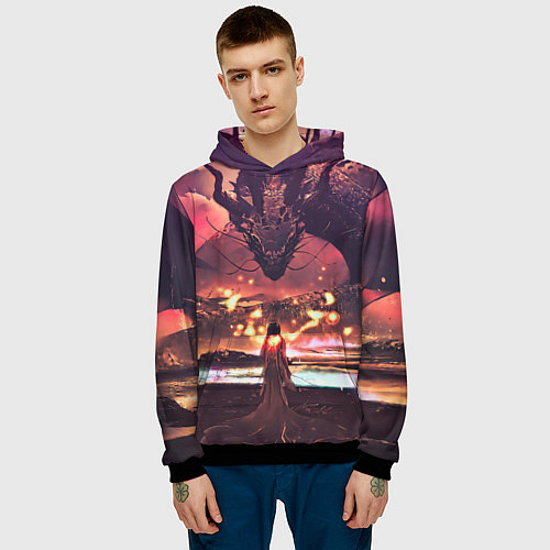 Мужская толстовка ЗМЕЙ ДРАКОНОВИЧ АПОКАЛИСИСОВ / 3D-Черный – фото 3