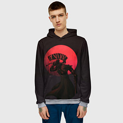 Толстовка-худи мужская Красная луна, цвет: 3D-меланж — фото 2