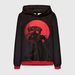 Толстовка-худи мужская Красная луна, цвет: 3D-красный