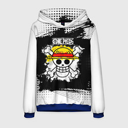 Толстовка-худи мужская Весёлый Роджер пиратов Соломенной Шляпы, цвет: 3D-синий