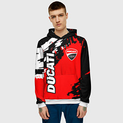 Толстовка-худи мужская DUCATI ДУКАТИ ГРАНЖ, цвет: 3D-белый — фото 2