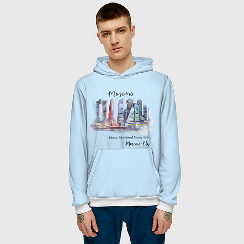 Мужская толстовка Москва-Сити / 3D-Белый – фото 3