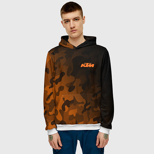 Мужская толстовка KTM КТМ CAMO RACING / 3D-Белый – фото 3