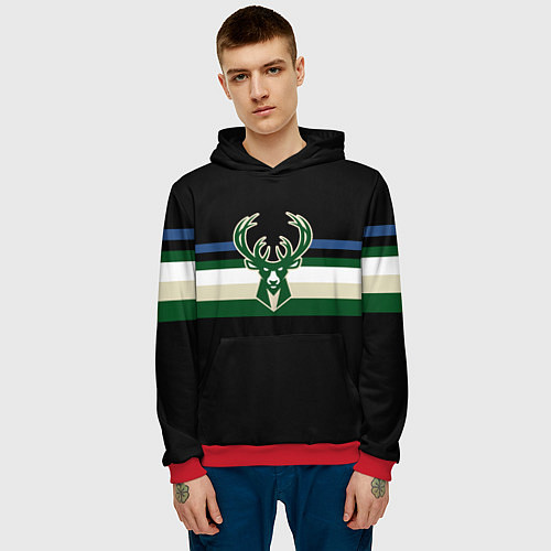 Мужская толстовка Milwaukee Bucks форма Statement Edition / 3D-Красный – фото 3