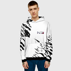 Толстовка-худи мужская MASS EFFECT ПОСЛЕДНИЙ БОЙ БЕЛ, цвет: 3D-черный — фото 2